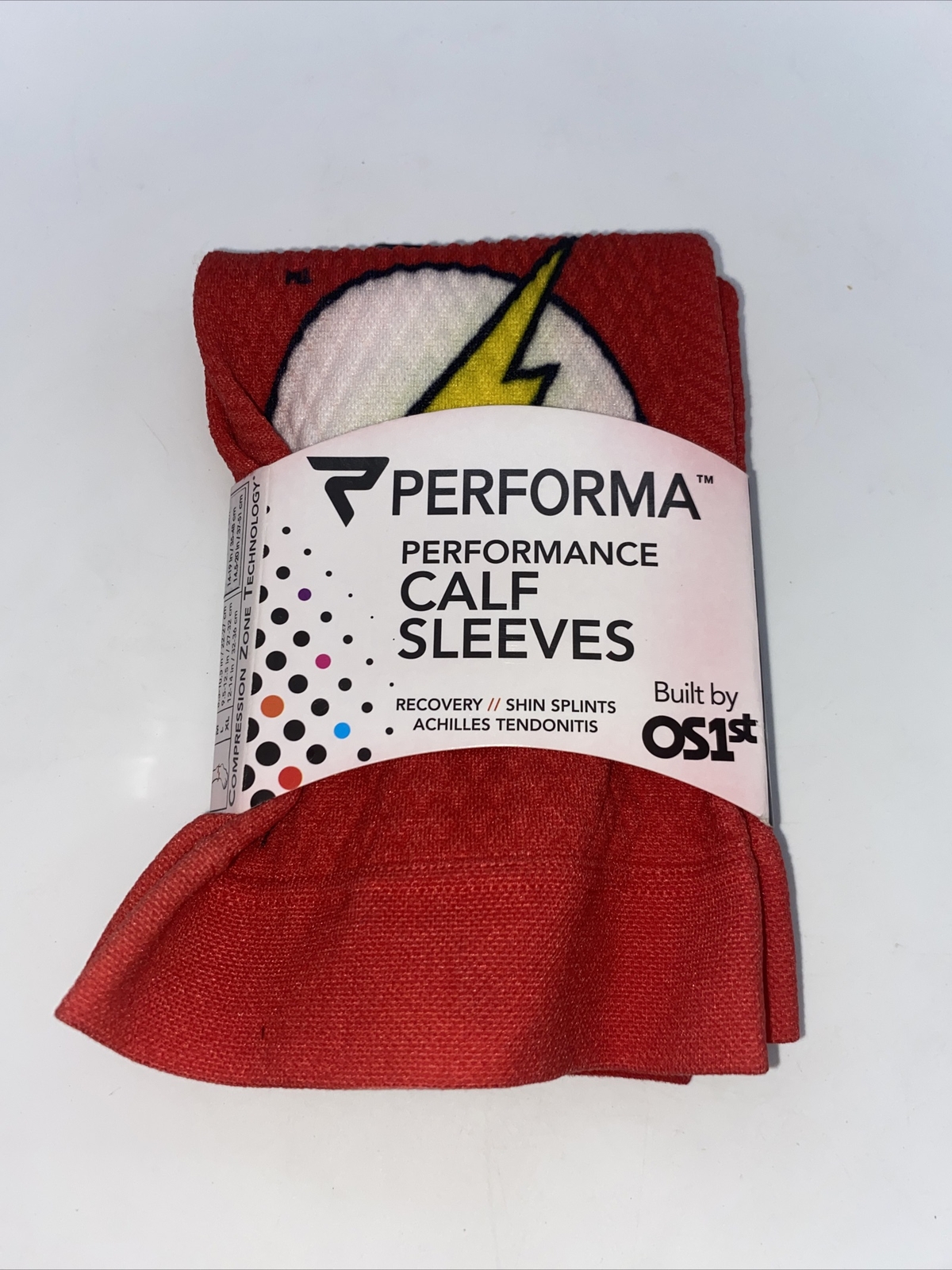 Unisex OS1st Performa Performance Calf Sleeve Pair Red Large New The Flash DC