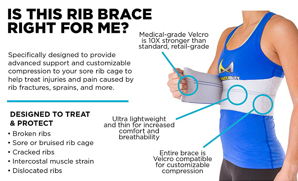Broken Rib Chest Support Brace Wrap Cracked Fractured Compression Protect Belt