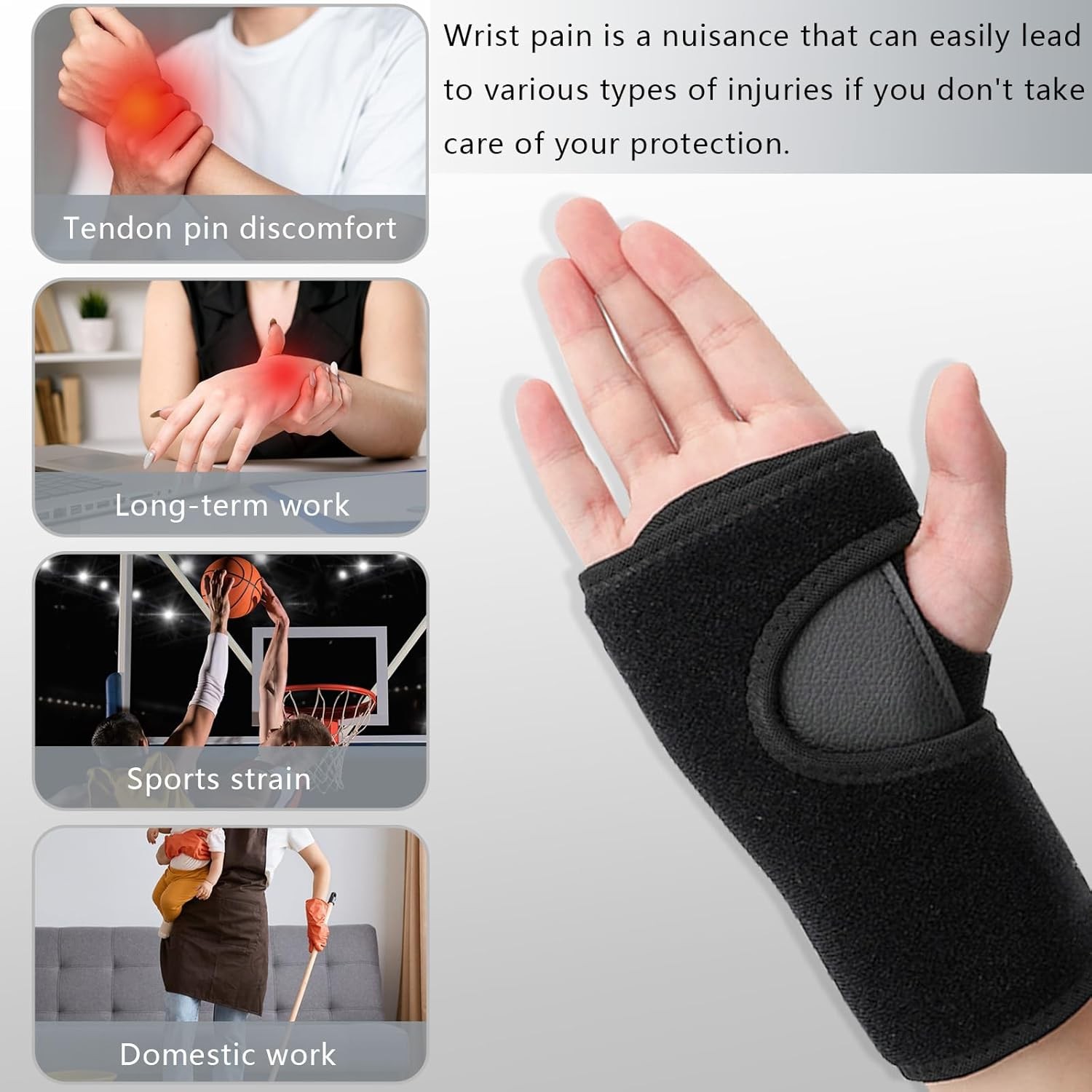 2Pcs Wrist Brace Carpal Tunnel Wrist Splint Night Support Women Men Pain Relief