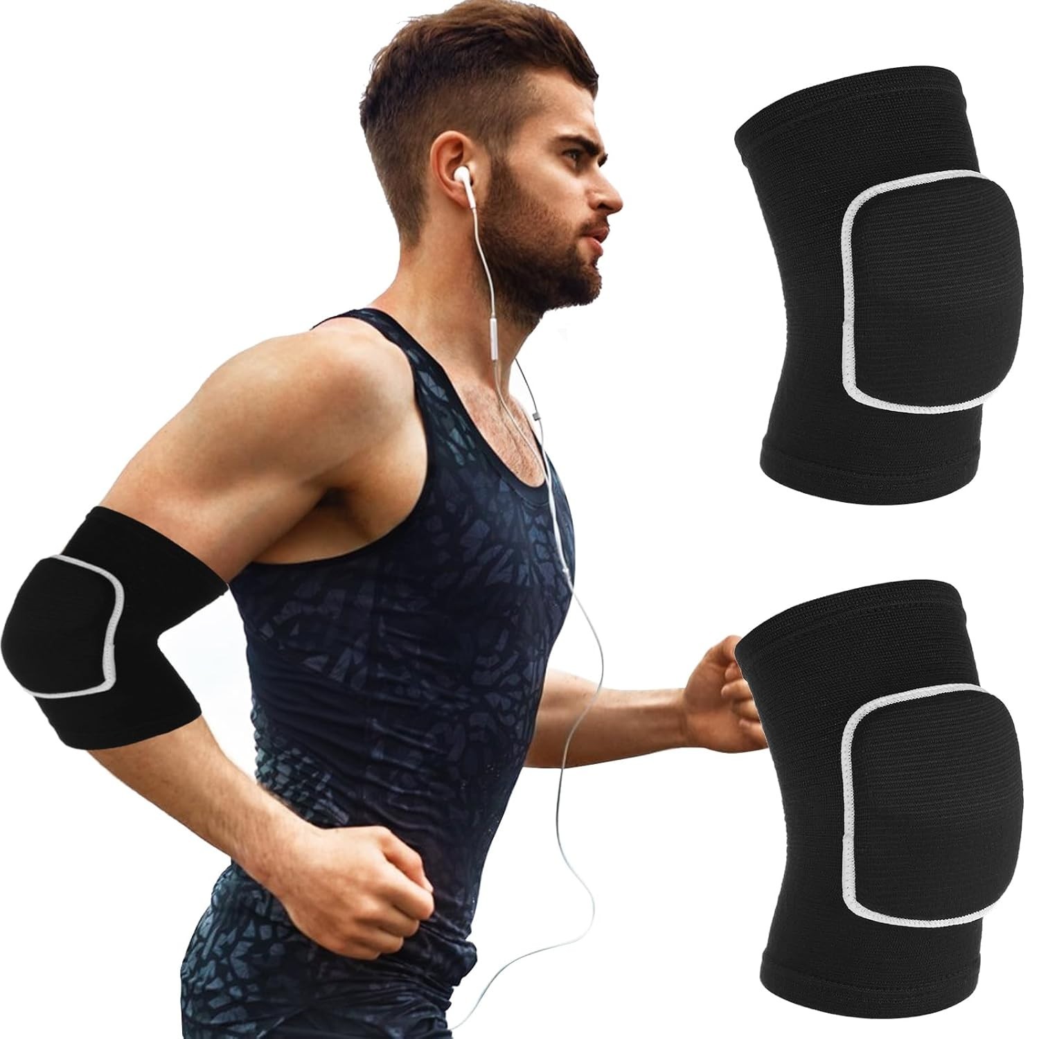 Arm Brace Pads Elbow Protector Strap Pair, Breathable Anti-Collision Sponge T…