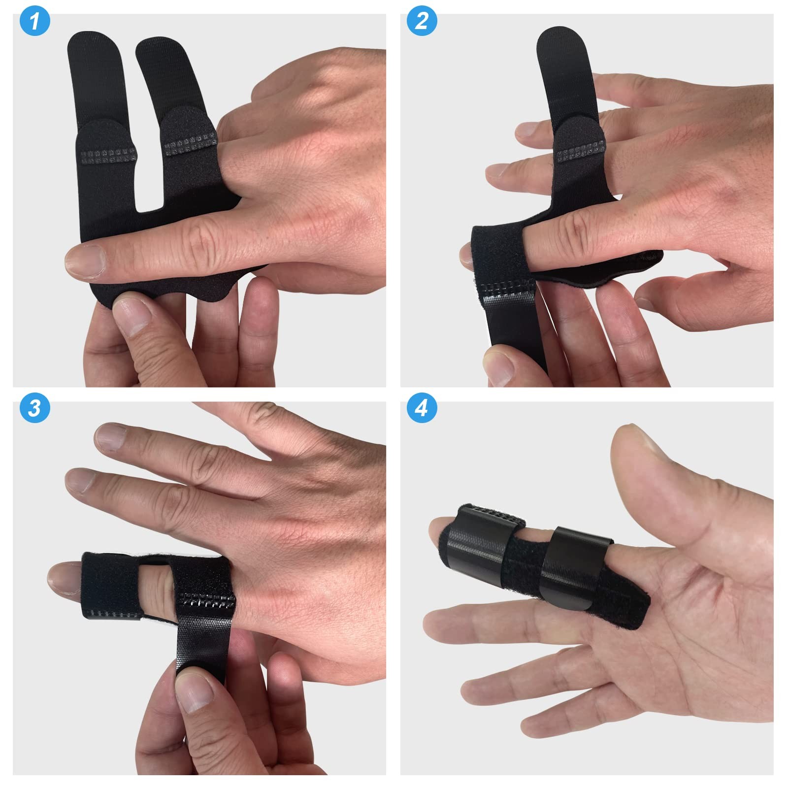 NSKONGDODO 4 Pcs Trigger Finger Splints/Brace for Knuckle Small, Black