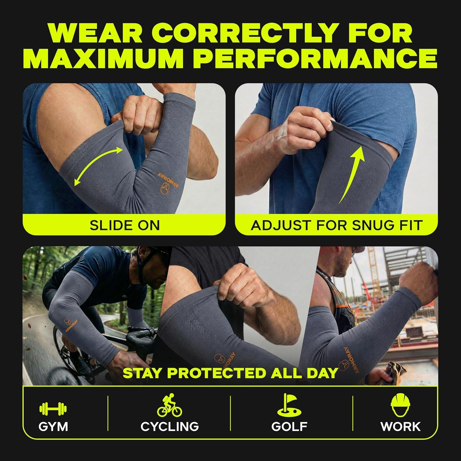 Mens Womens Arm Sleeve UV Sun Protection Cooling Compression Tattoo Cover Up