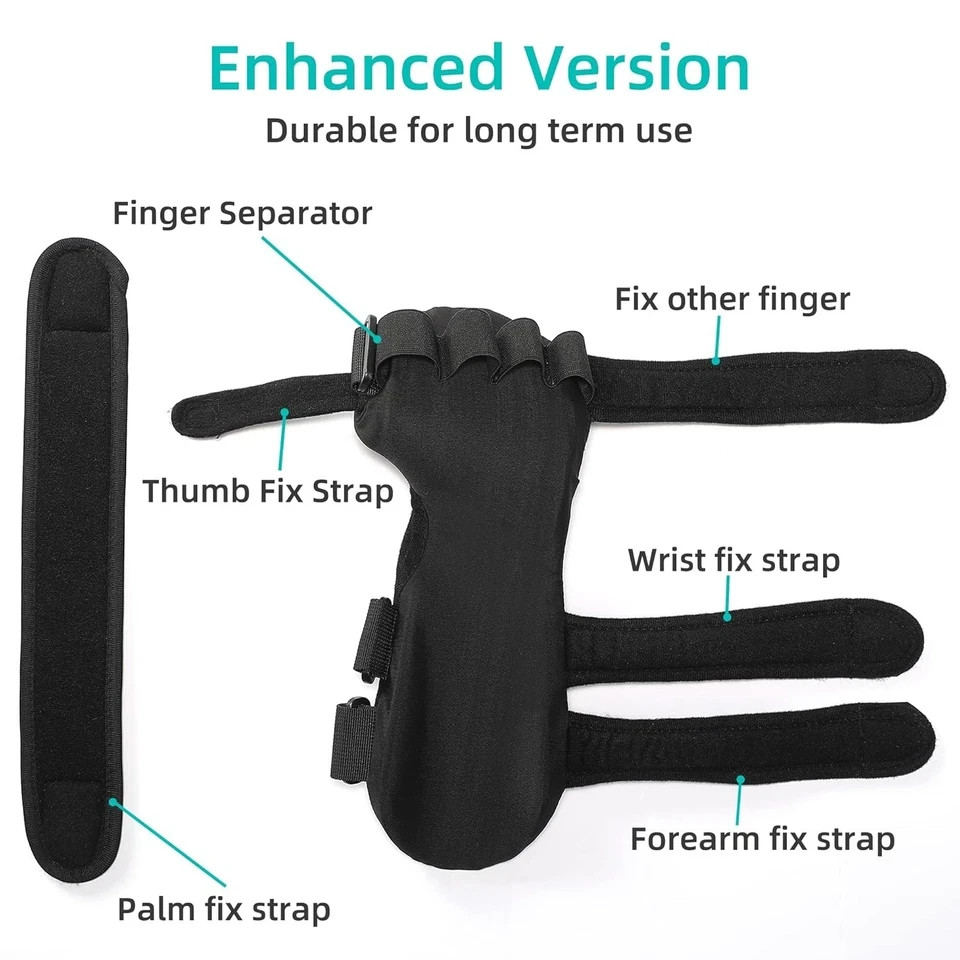 Stroke Resting Hand Splint – Night Immobilizer Wrist Finger Brace for Flexion Co