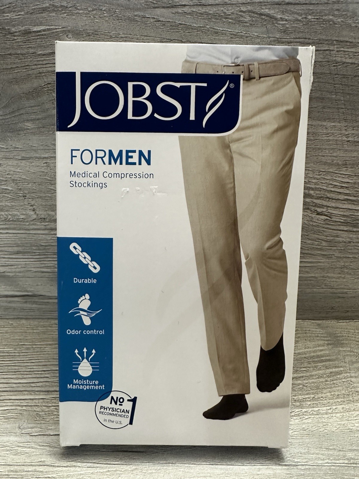 JOBST for Men Knee High 15-20mmHg Compression Socks Medium Khaki