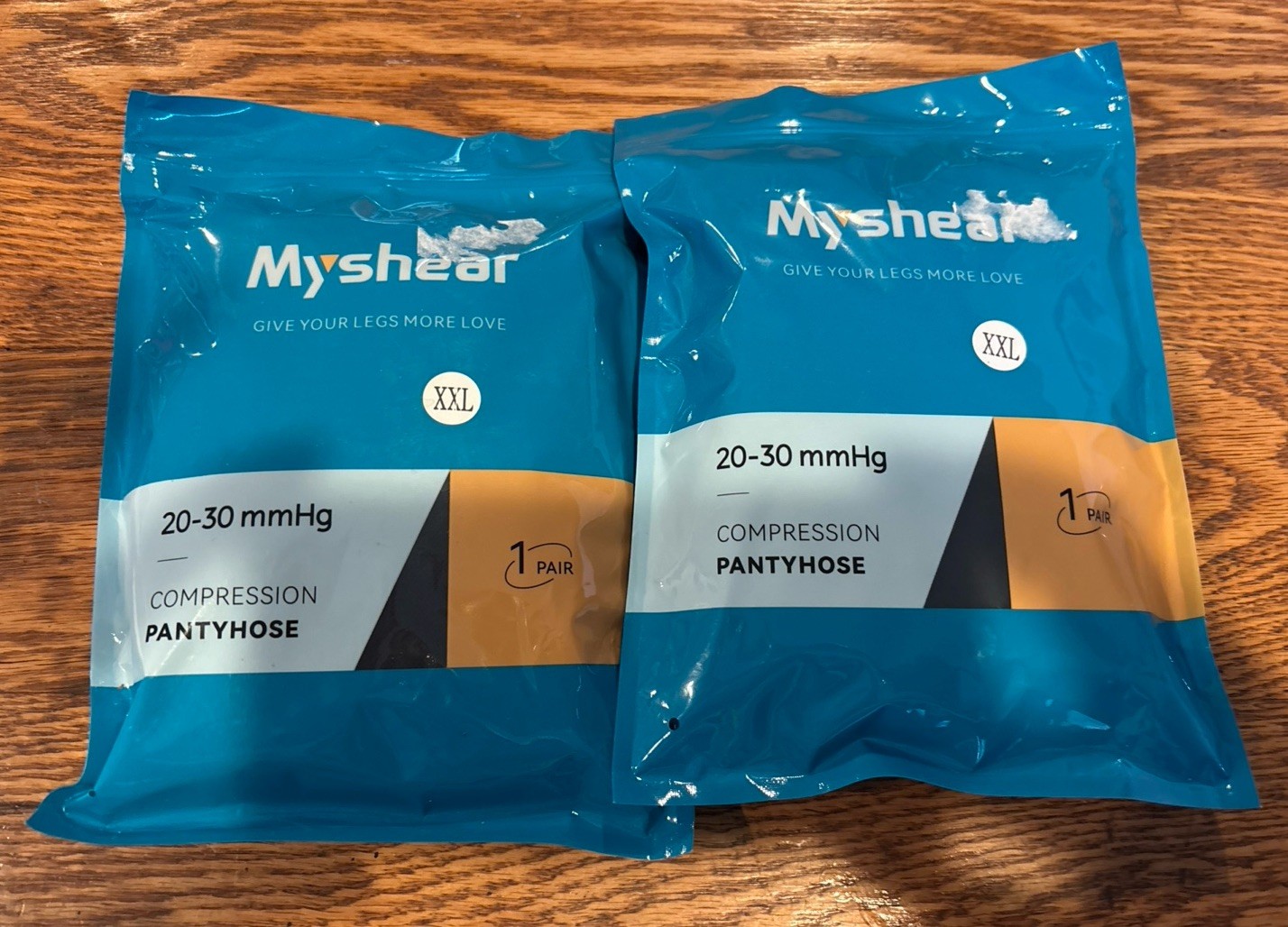 Lot of 2 Myshear Compression Pantyhose 20-30 mmHg XXL – 1 Pair Per Pkg Black NEW