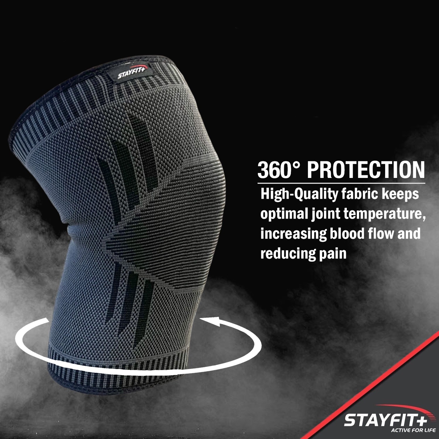 Heating Knee Sleeve Compression Brace Support Leg Wrap Tendonitis Pain Relief