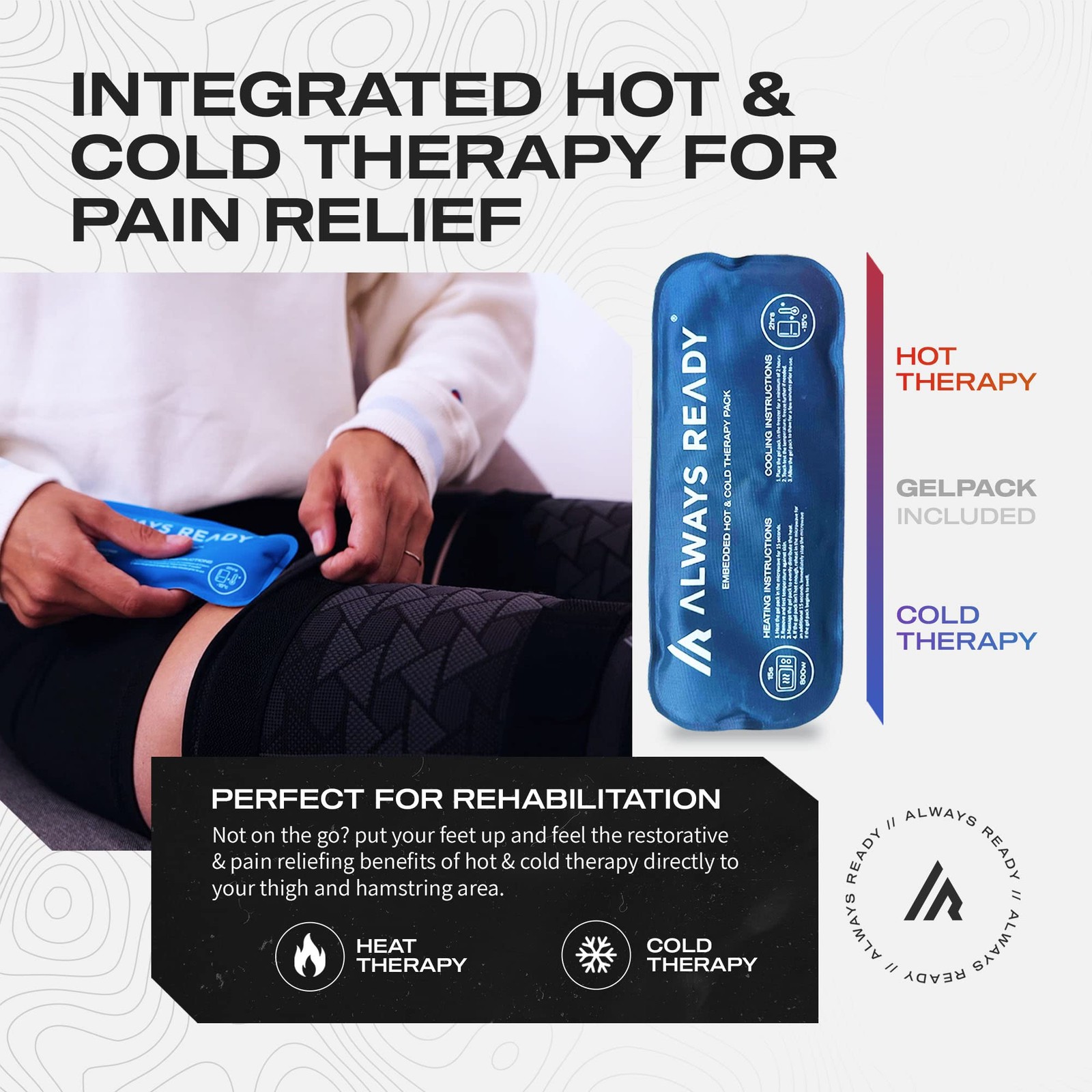 , Thigh Compression Support Sleeve (2 Per Pack) with Hot & Cold Gel Pack for …
