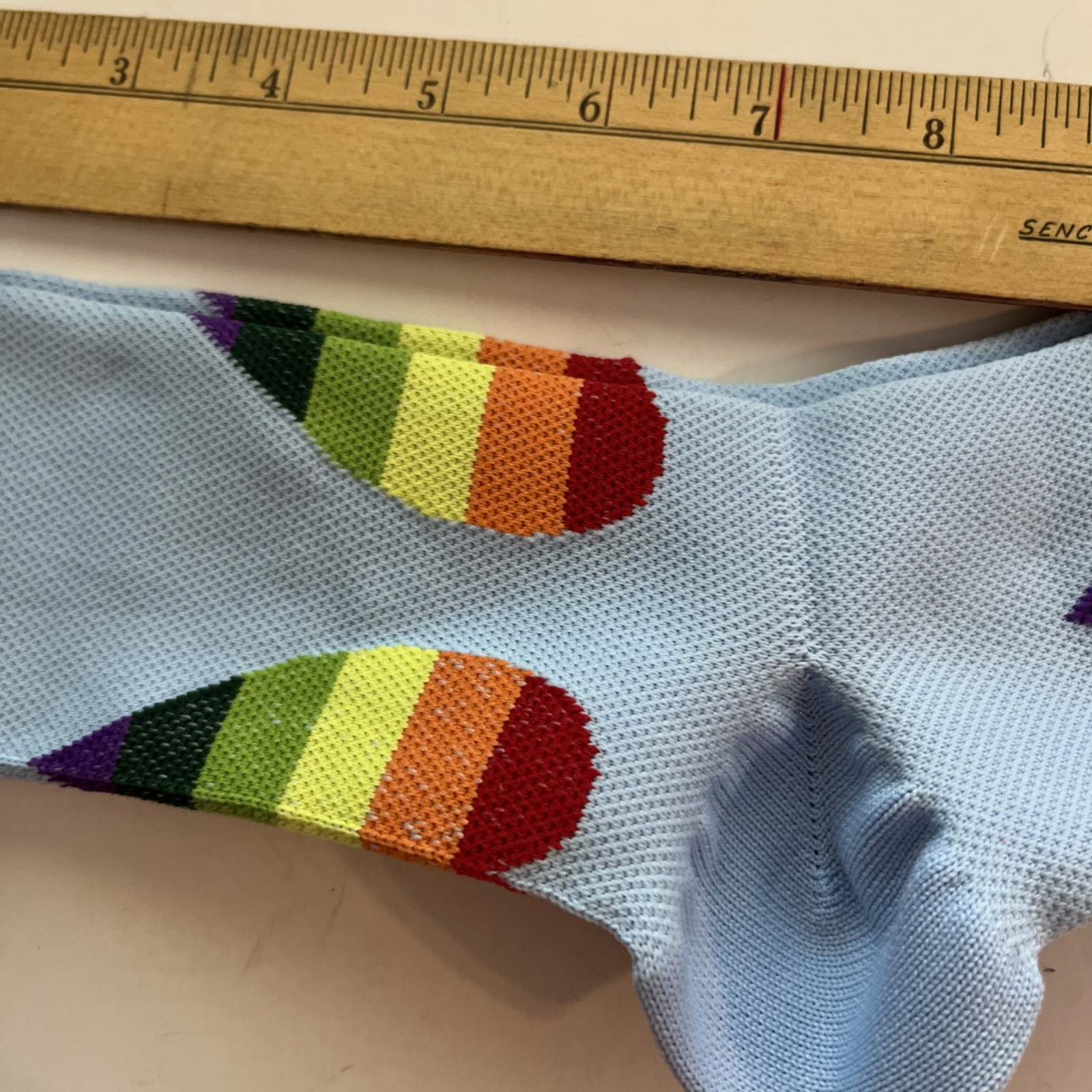 Compression Socks Stockings Knee High Womens Mens Medical Rainbow Hearts Lt Blue