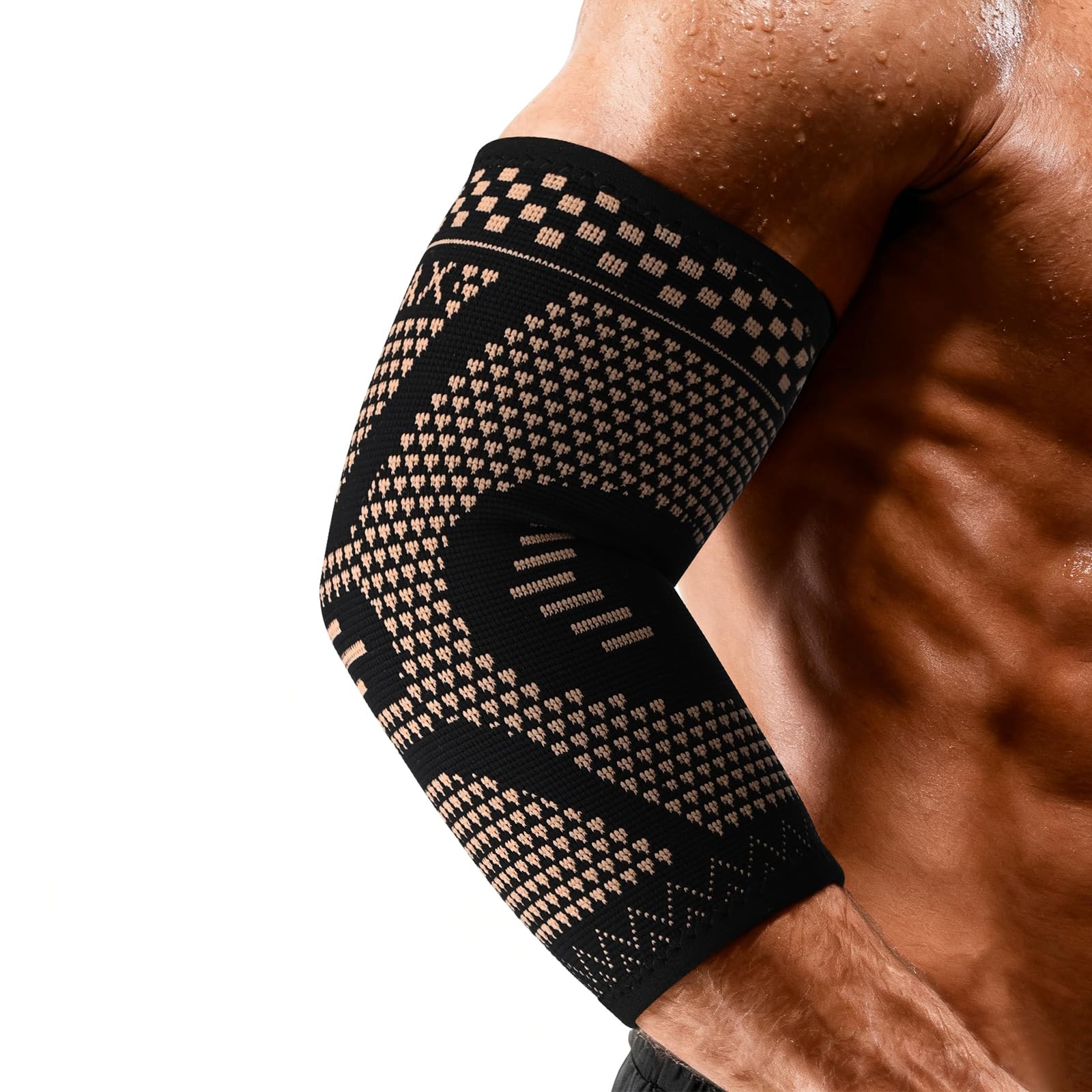 Copper Elbow Compression Sleeve, 2 Pack Elbow Brace for Tendonitis