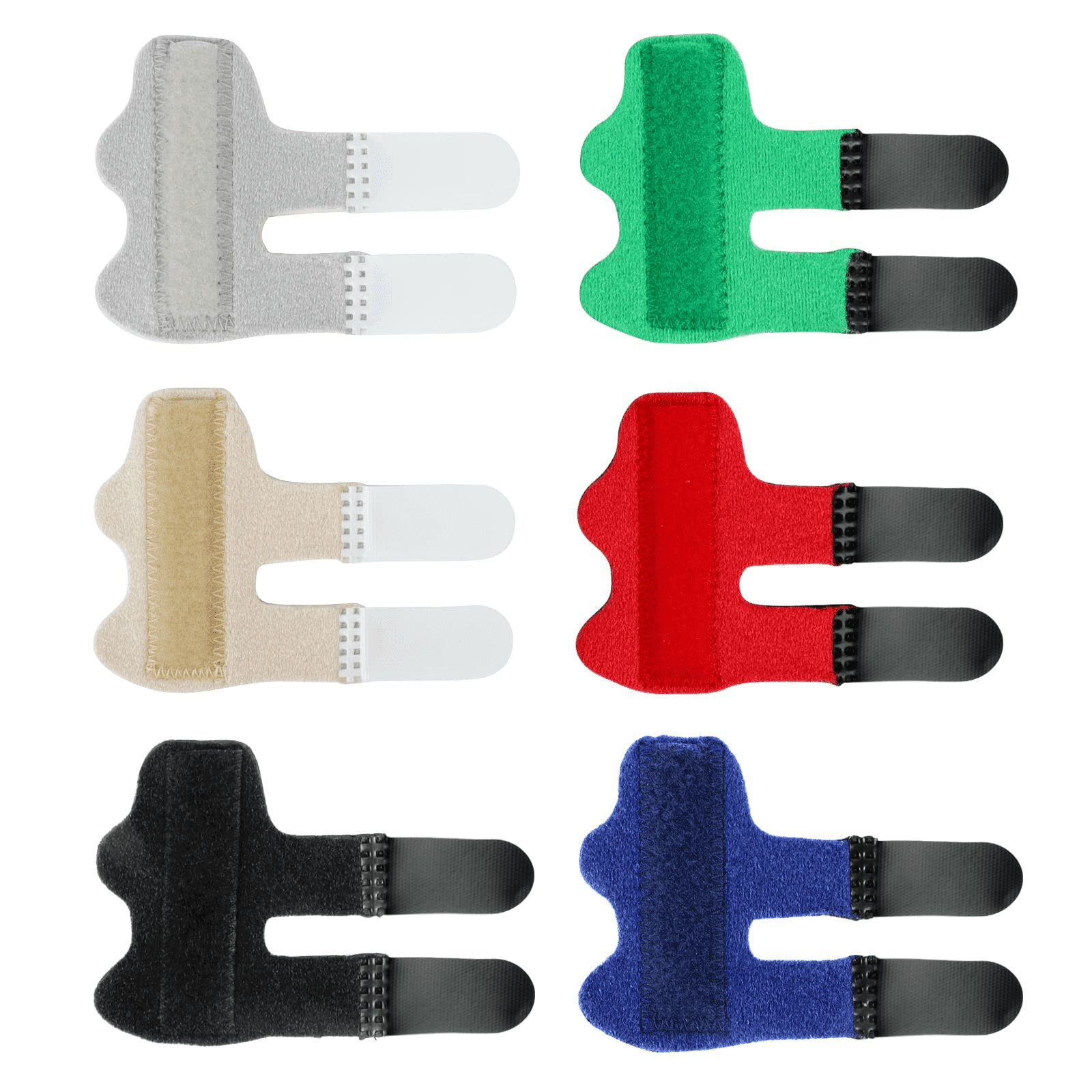 6pcs Finger Brace Splint Support Protector Corrector Adjustable Straightener