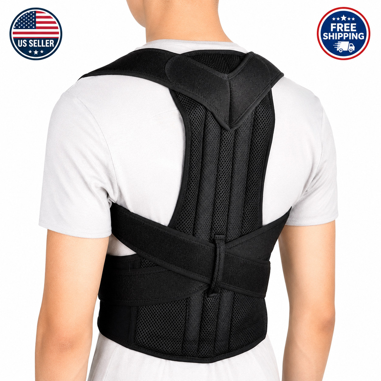Adjustable Posture Corrector Low Back Support Shoulder Brace Belt for Men Women