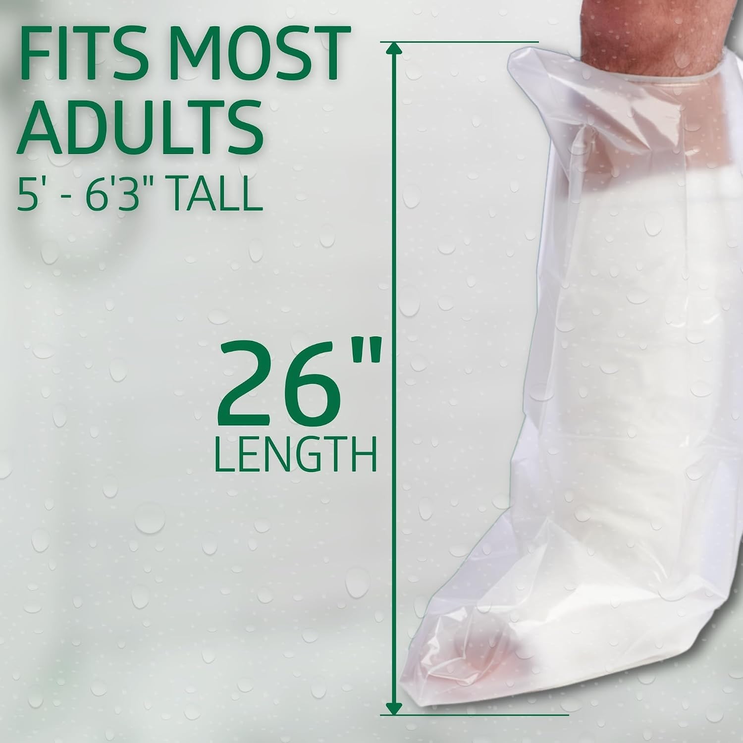 Durable Reusable Cast Protector for Adult Legs: Waterproof & Convenient, 2 Count