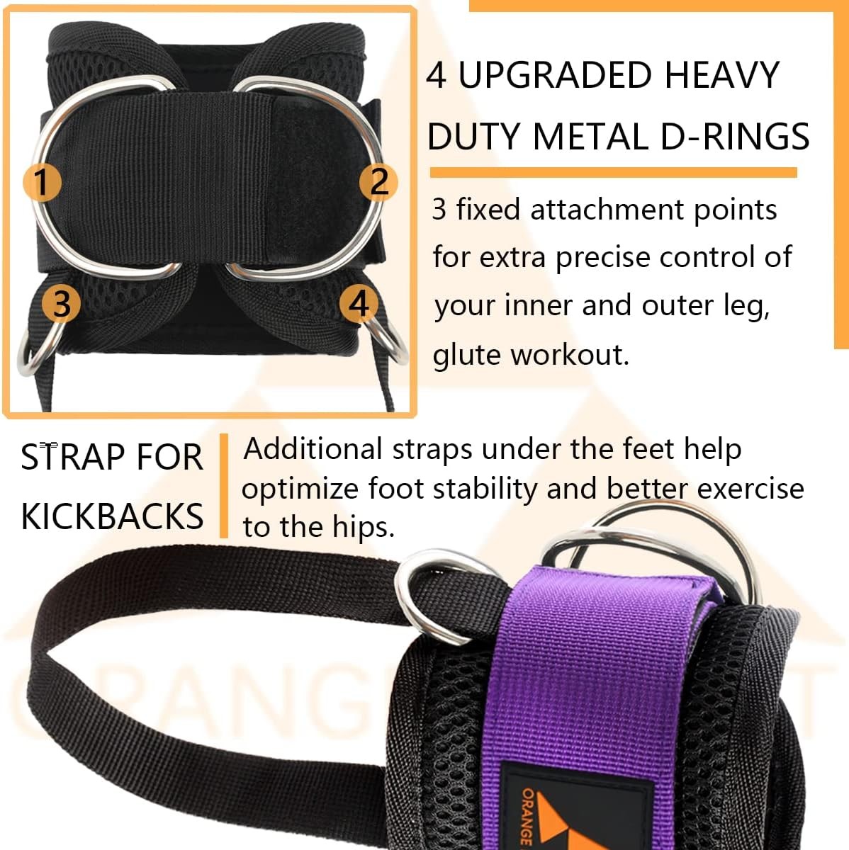 Ankle Strap for Cable Machine (Pair) Adjustable Comfort fit Neoprene and