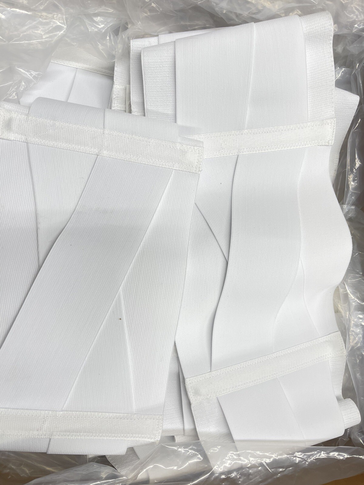 50 Pack Universal Elastic Back Support Braces WHITE Adjustable from 24″ – 46″