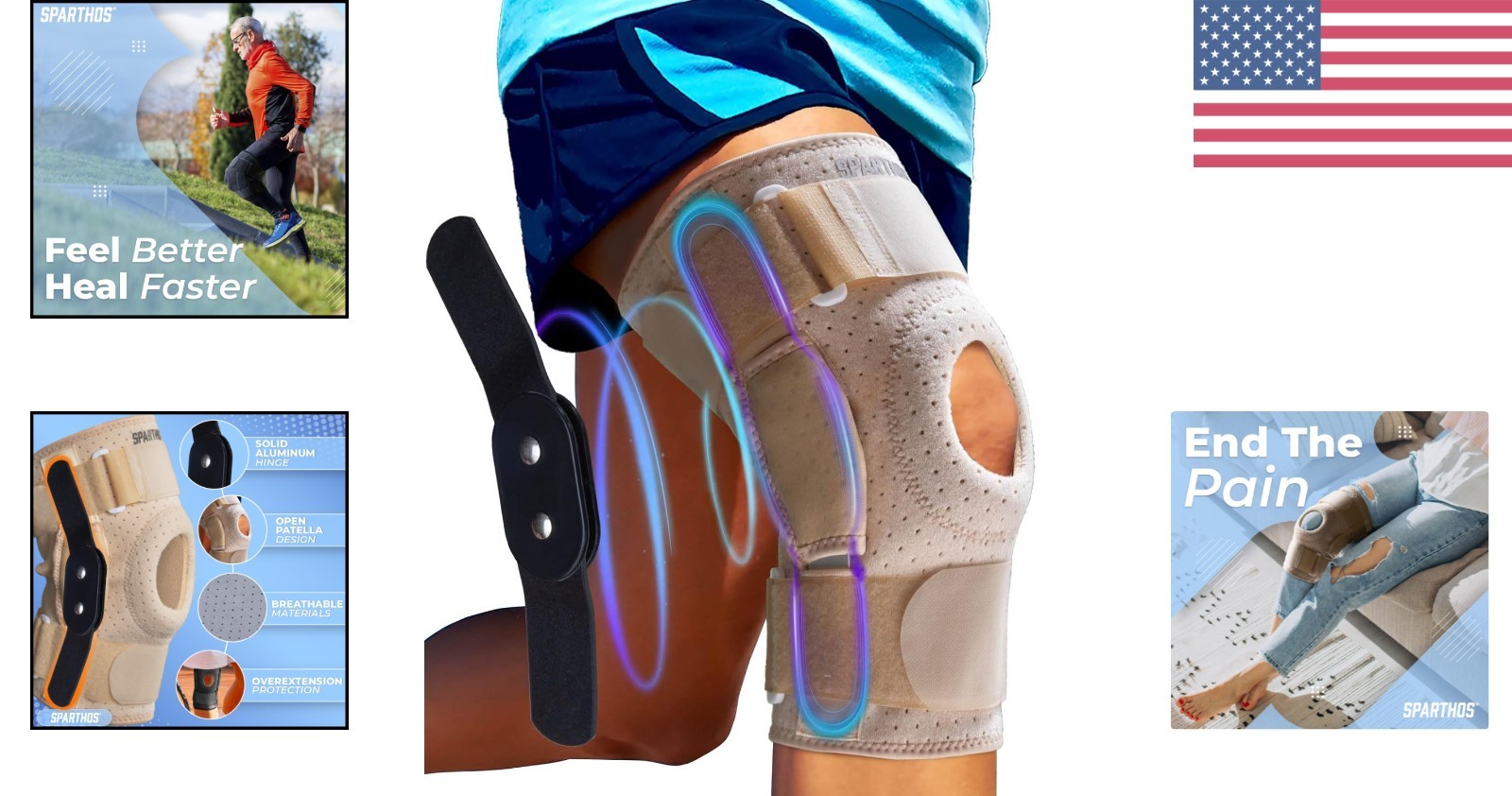 Adjustable Knee Brace with Hinged Stabilizers for Sports & Injury Recovery – XXL