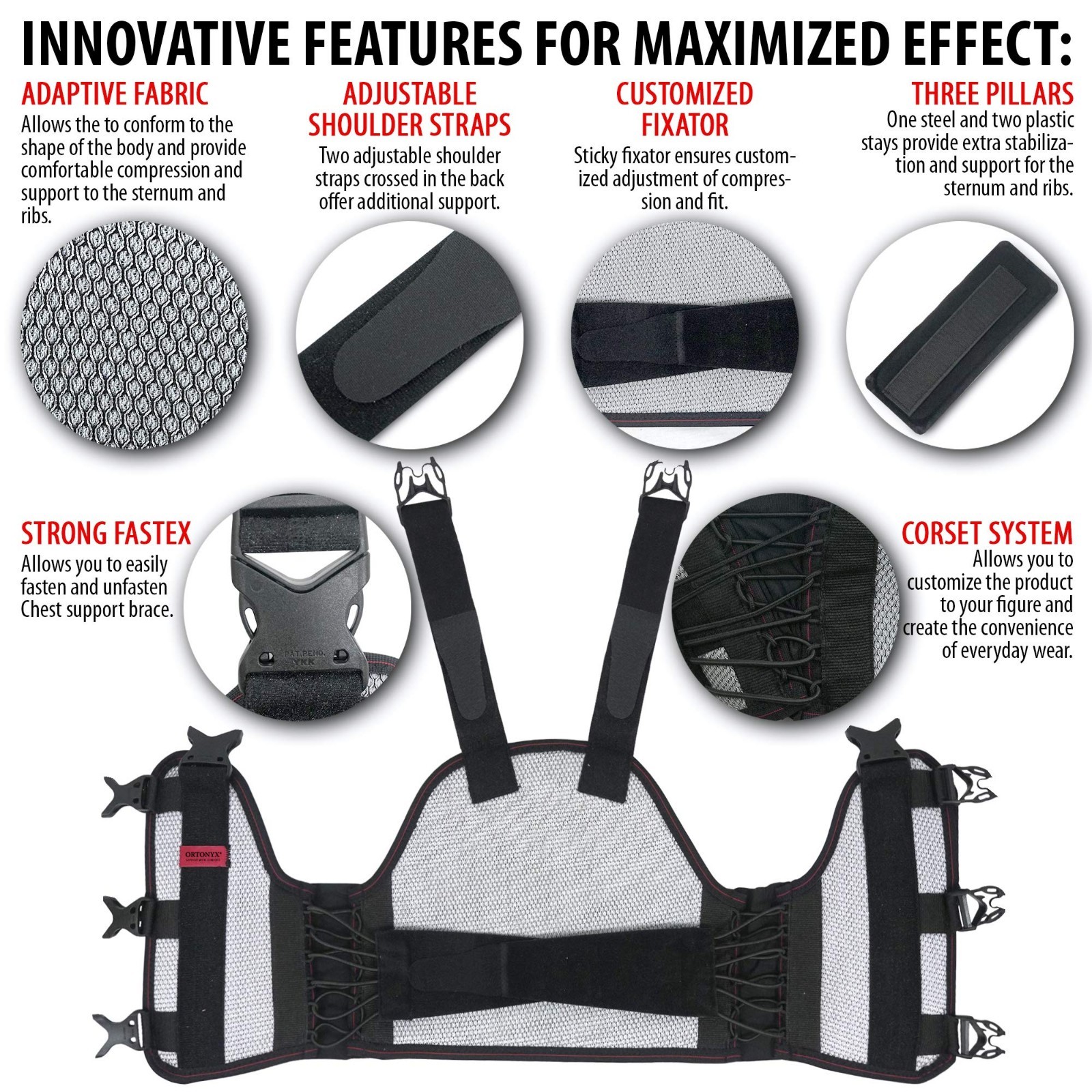 Sternum & Thorax Support Chest Brace for Post-Surgery Recovery, Fracture Rehab