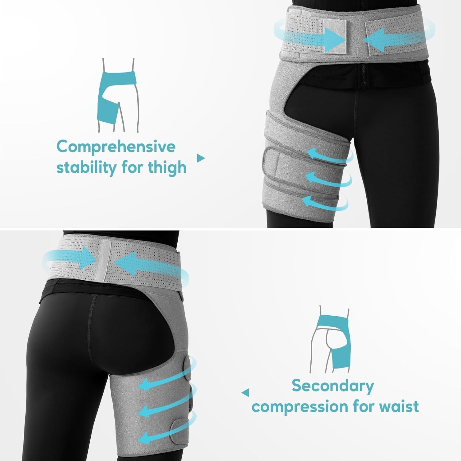 Hip Brace for Women & Men, Sciatica Pain Relief Devices,Adjustable Hamstring,Thi