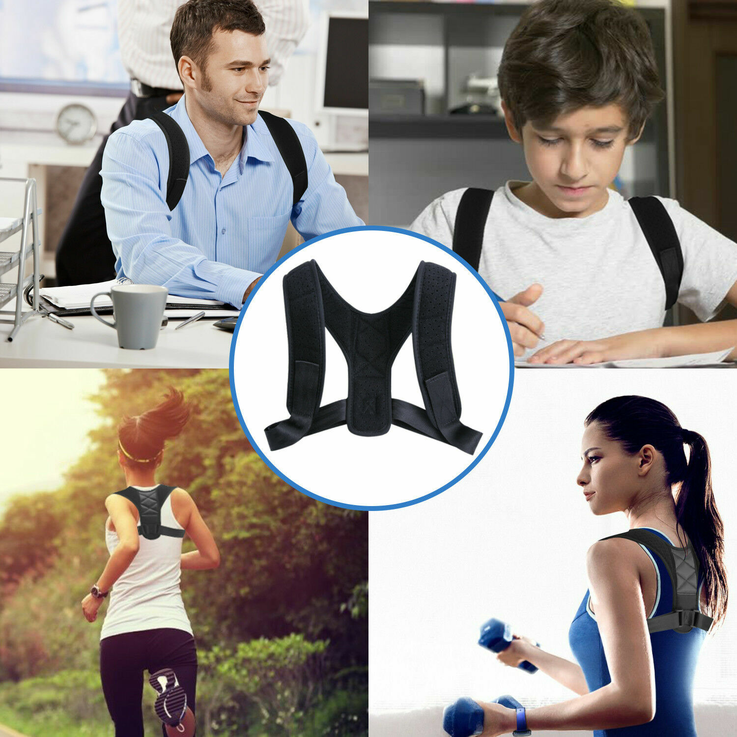 Adjustable Posture Corrector Back Straightener Support Shoulder Brace Men Women