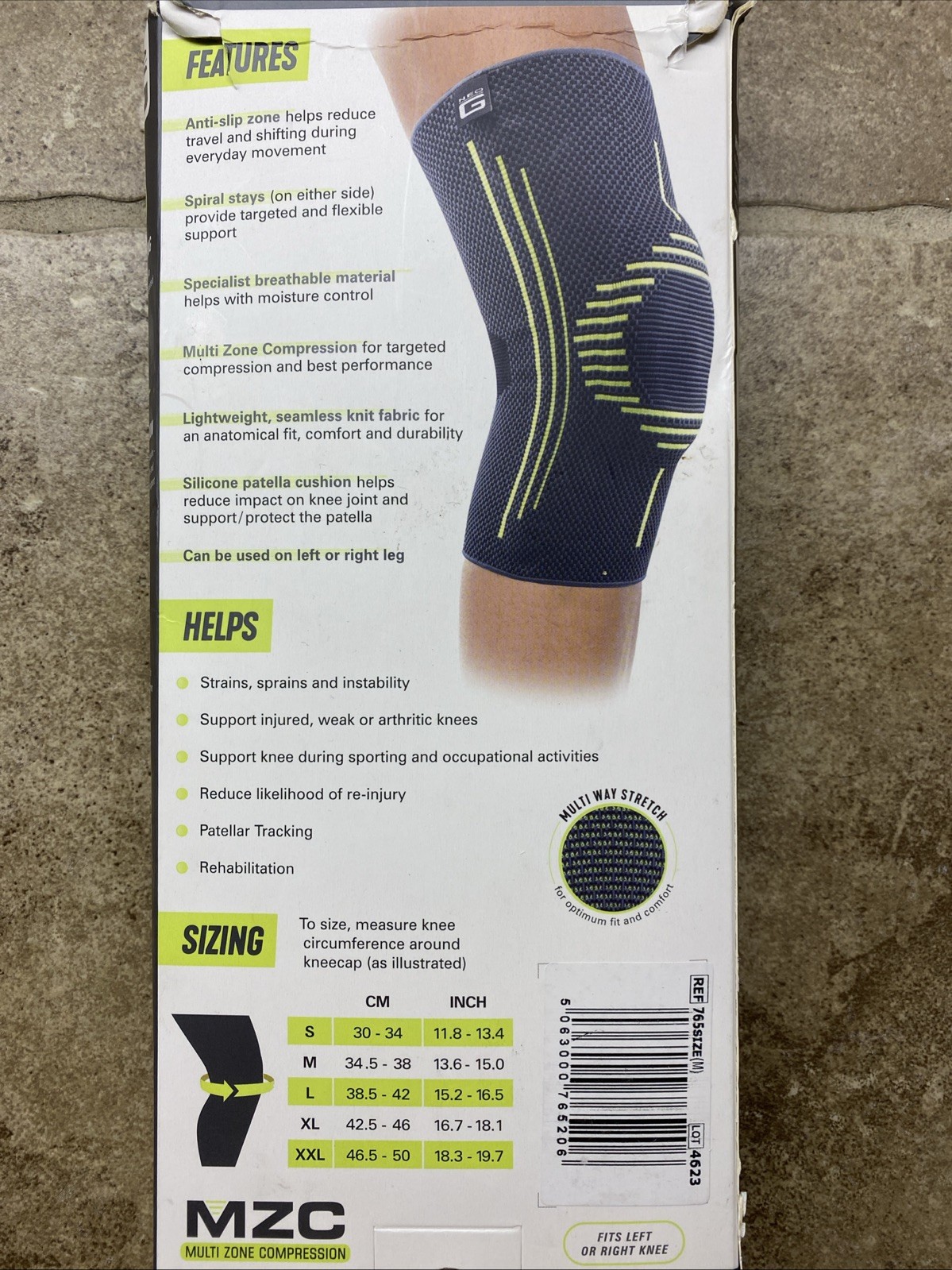 Neo G Active Plus Knee Support Multi-Zone Compression Size Medium