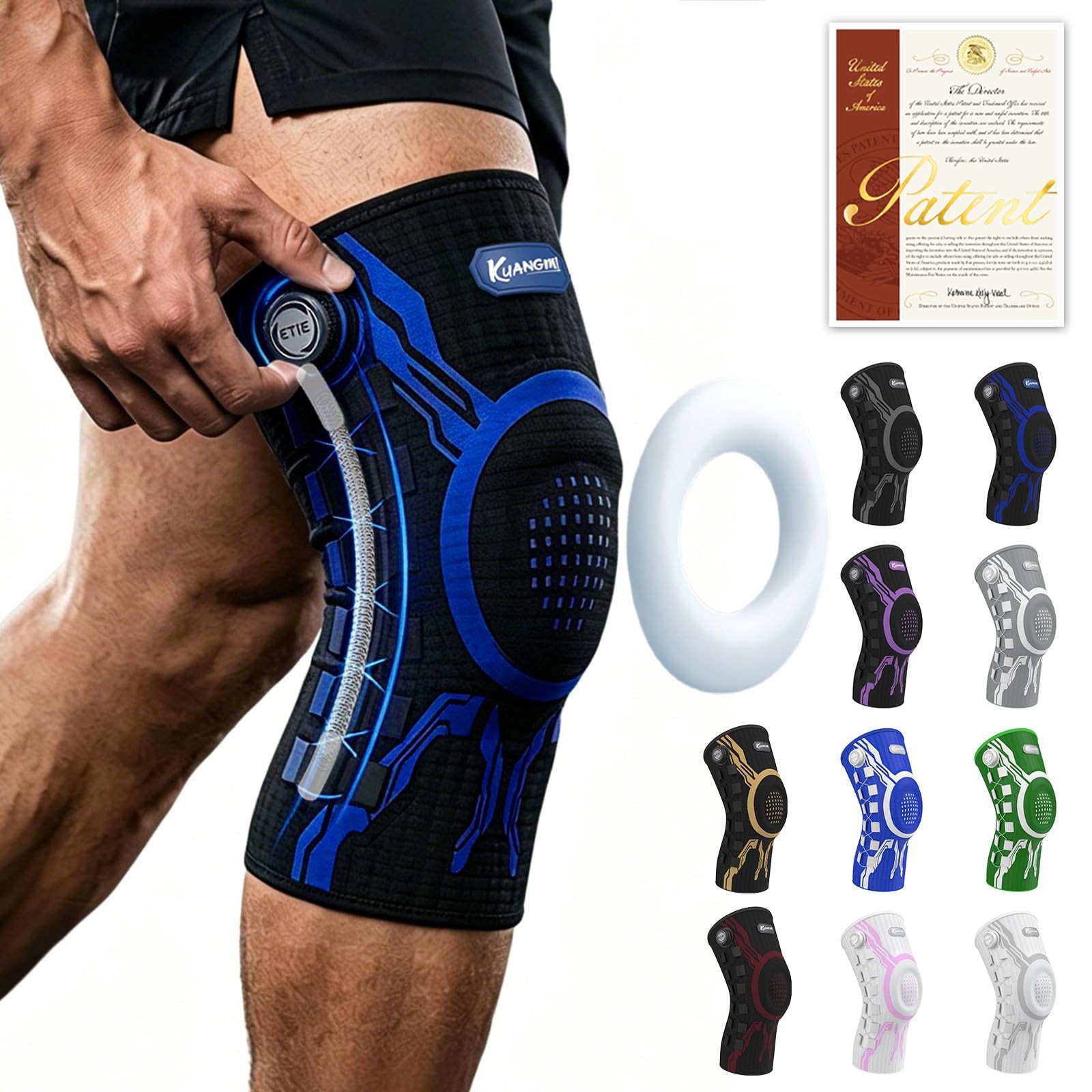 Kuangmi Knob Knee Brace for Pain Relief, Knee Support with Patella Gel Pad an…