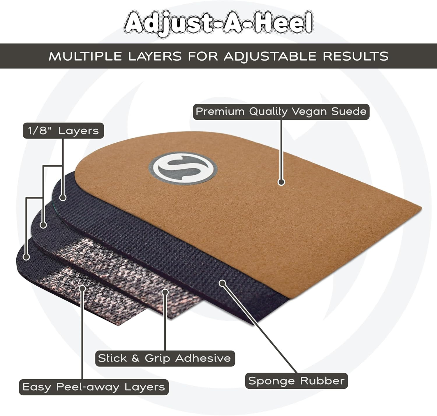Adjust-A-Heel | USA Made Height Adjustable Heel Lift for Uneven Legs and Gait Di