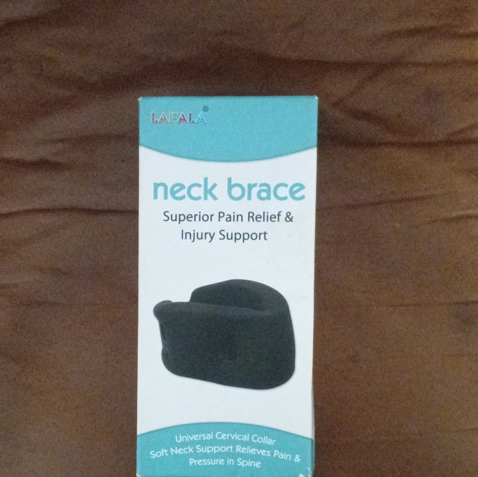 LAFALA Universal Neck Brace Adjustable Latex-Free Foam Pain Relief Black