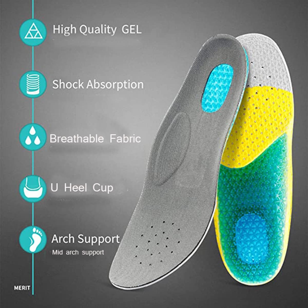 Children’s Athletic Gel Insoles for Cushion and Comfort Kids Running Insoles …
