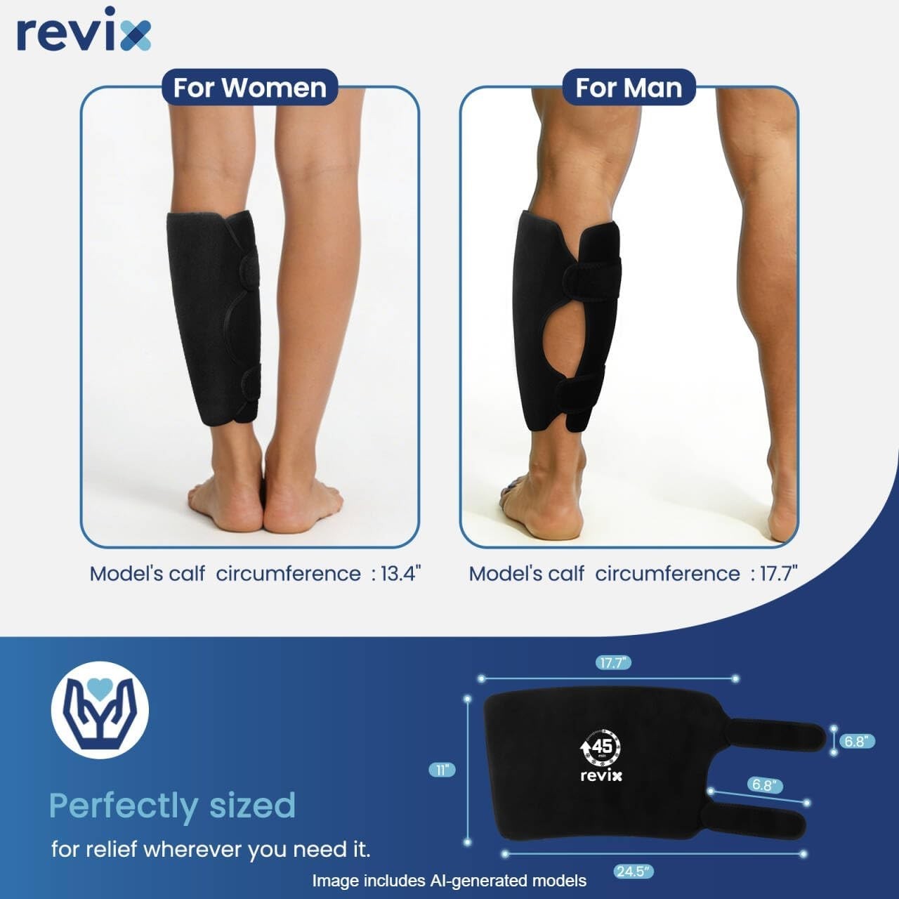 Long Lasting Ice Pack for Legs & Calf Relief Reusable Gel Cold Wrap