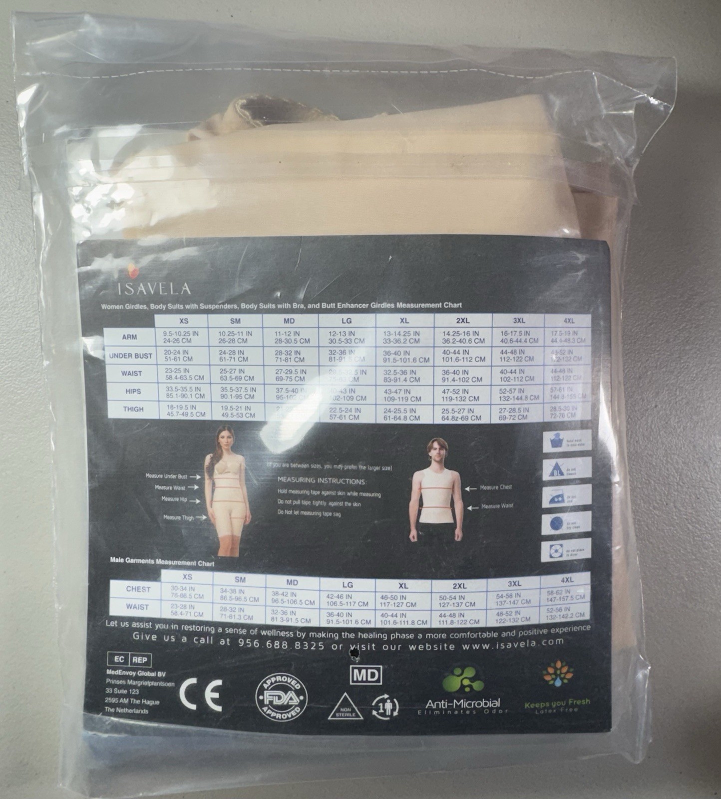 ISAVELA XL COMPREXXWEAR BS06-XL-BE Body Suit Suspenders Below Knee 2nd Stage