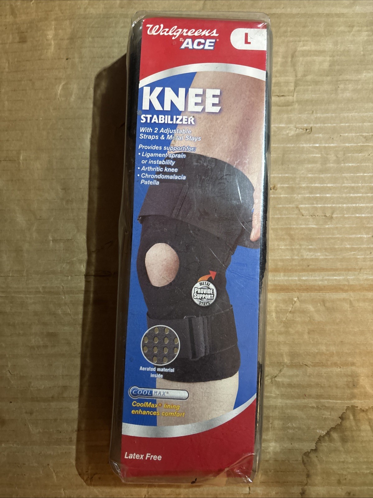 Walgreens ACE Knee Stabilizer w/ 2 Adjustable Straps & Metal Stays Large