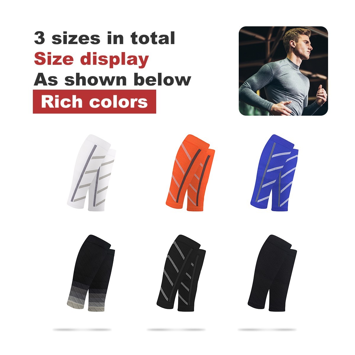 Compression Sports Socks Calf Support Assists Night Running Nylon Leggings Slim