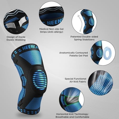 Knee Brace for Pain Relief with Patella Pad Side Stabilizers Compression Sleeve