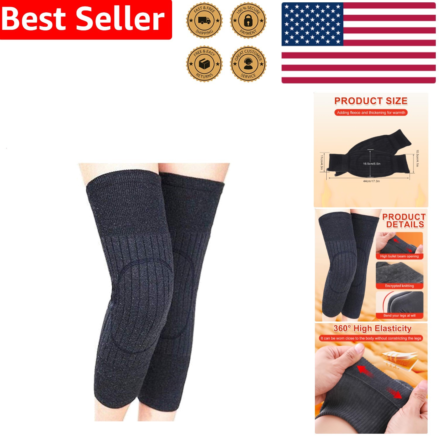 Men Women Sports Knee Brace Support Pads Breathable Warm Leg Warmers