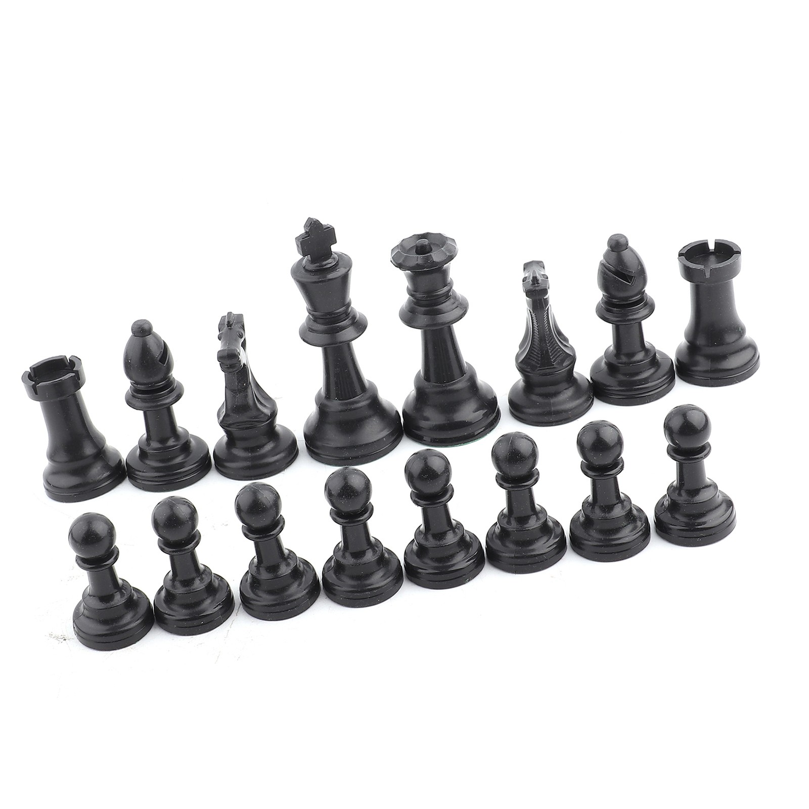 Plastic Chessmen Set International Chess Game Complete Chessmen Set Black&&White