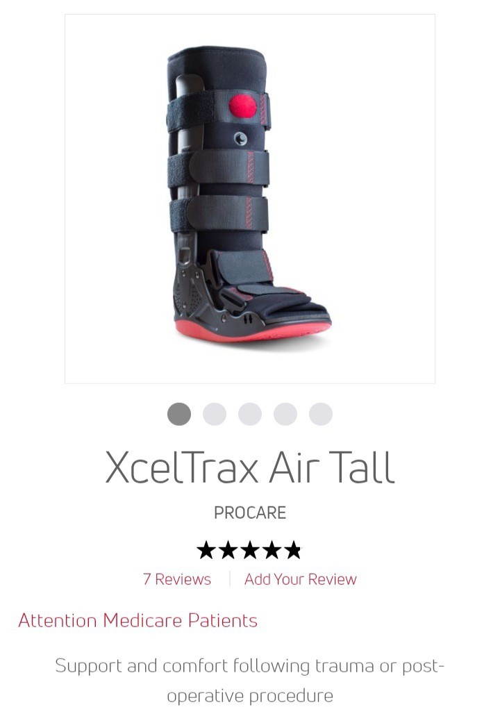 XCeltrax AIR TALL – DJO – DONJOY – Walking Air Boot FooT SIZE- LARGE – Black