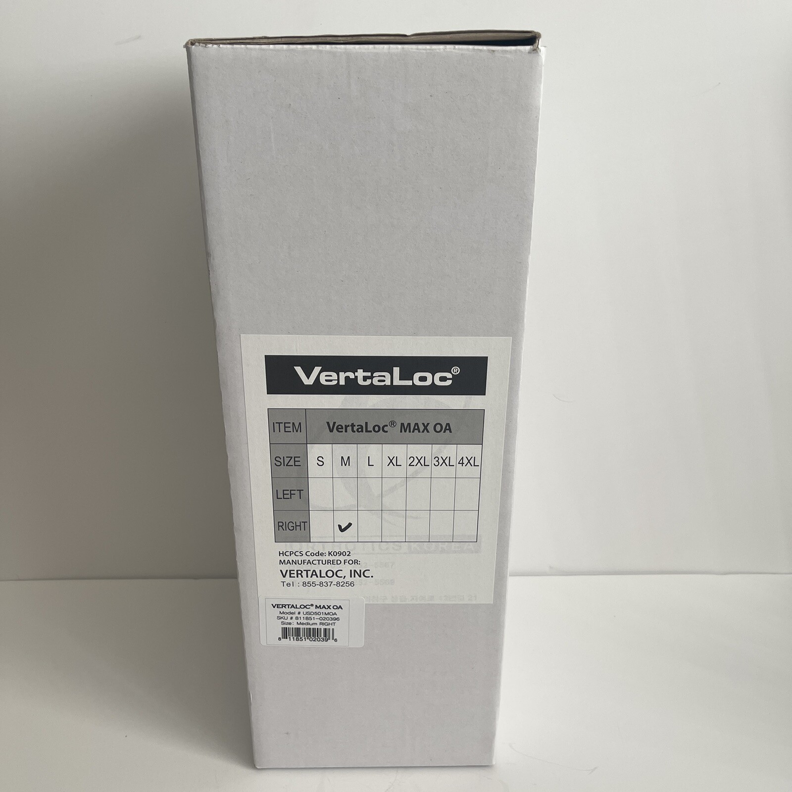 Vertaloc Max OA Knee Brace USD501MOA Knee Support Right Leg M Brand New w/ Pads