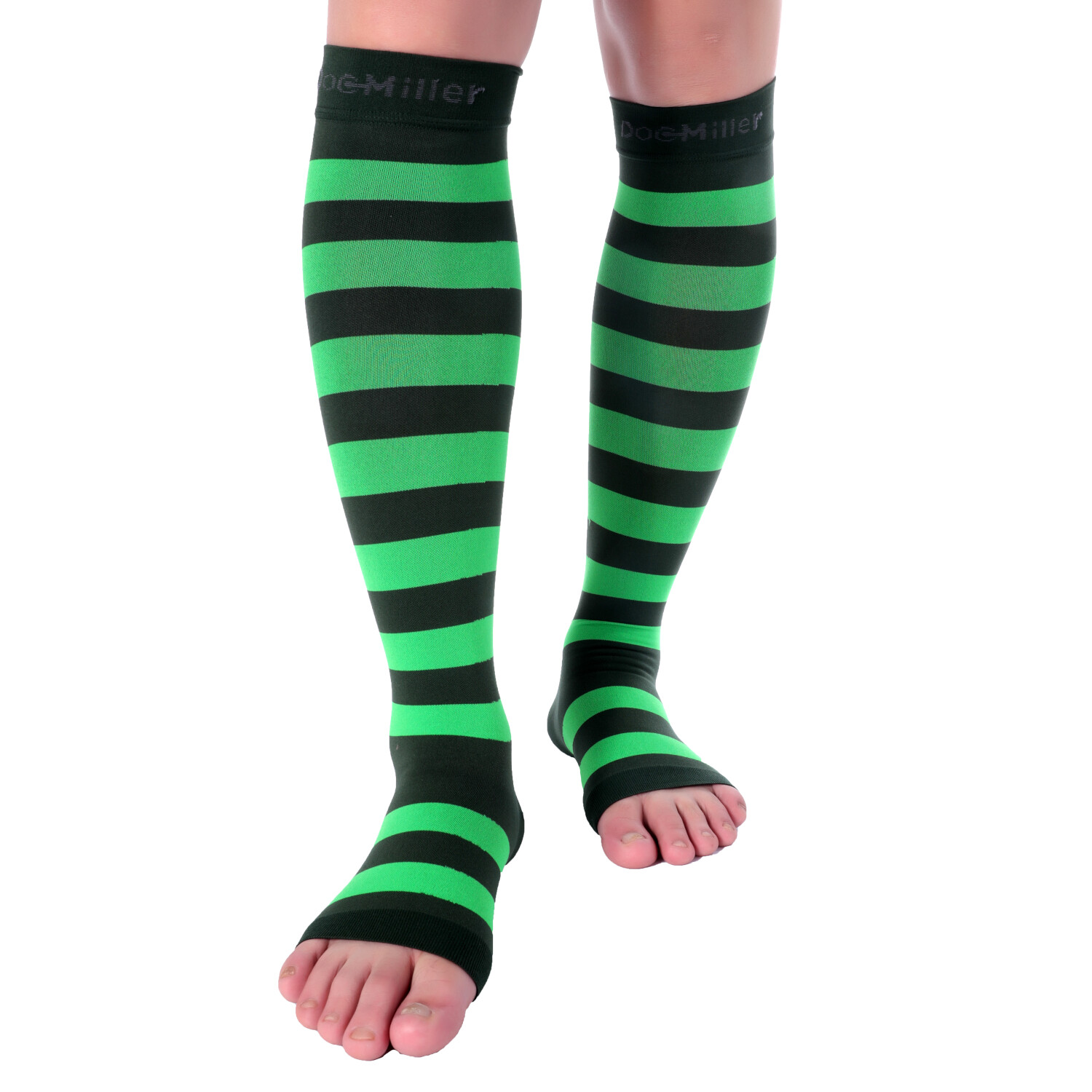 Doc Miller Leg Compression Stockings OpenToe 15-20mmHg Sleeves For Varicose Pain