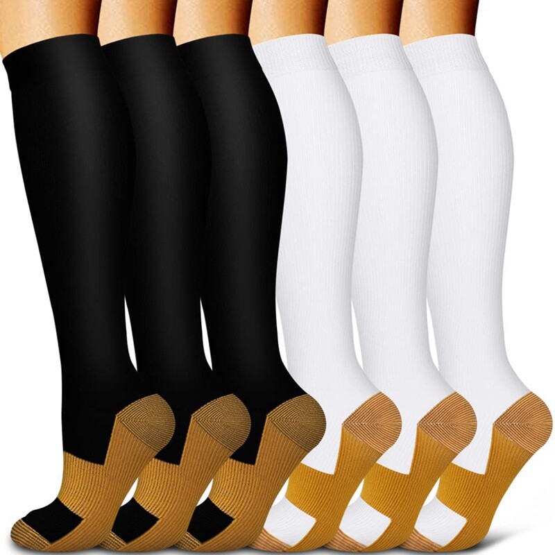 3Pair Compression Socks – Best Support Socks for Nurses Recovery Cycling Flight