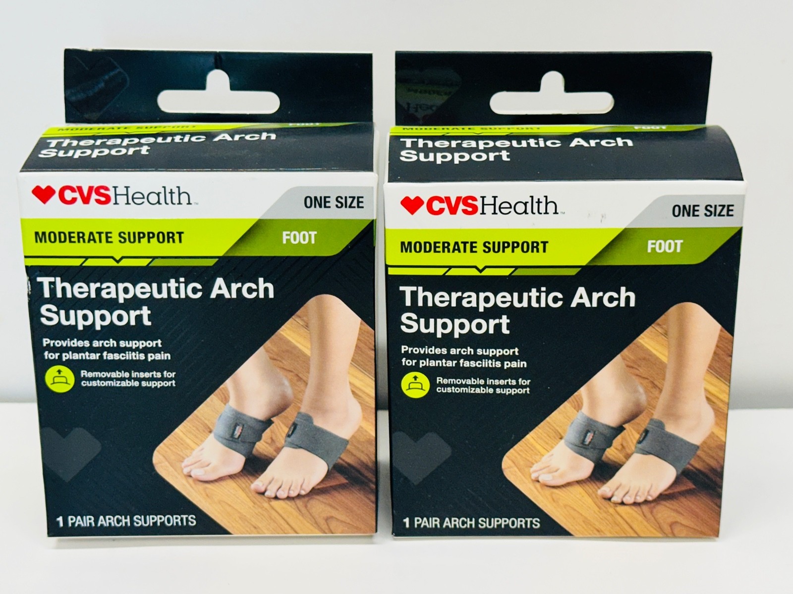 Arch Support Braces Plantar Fasciitis Foot Wraps Adjustable Lot of 2 CVS Health