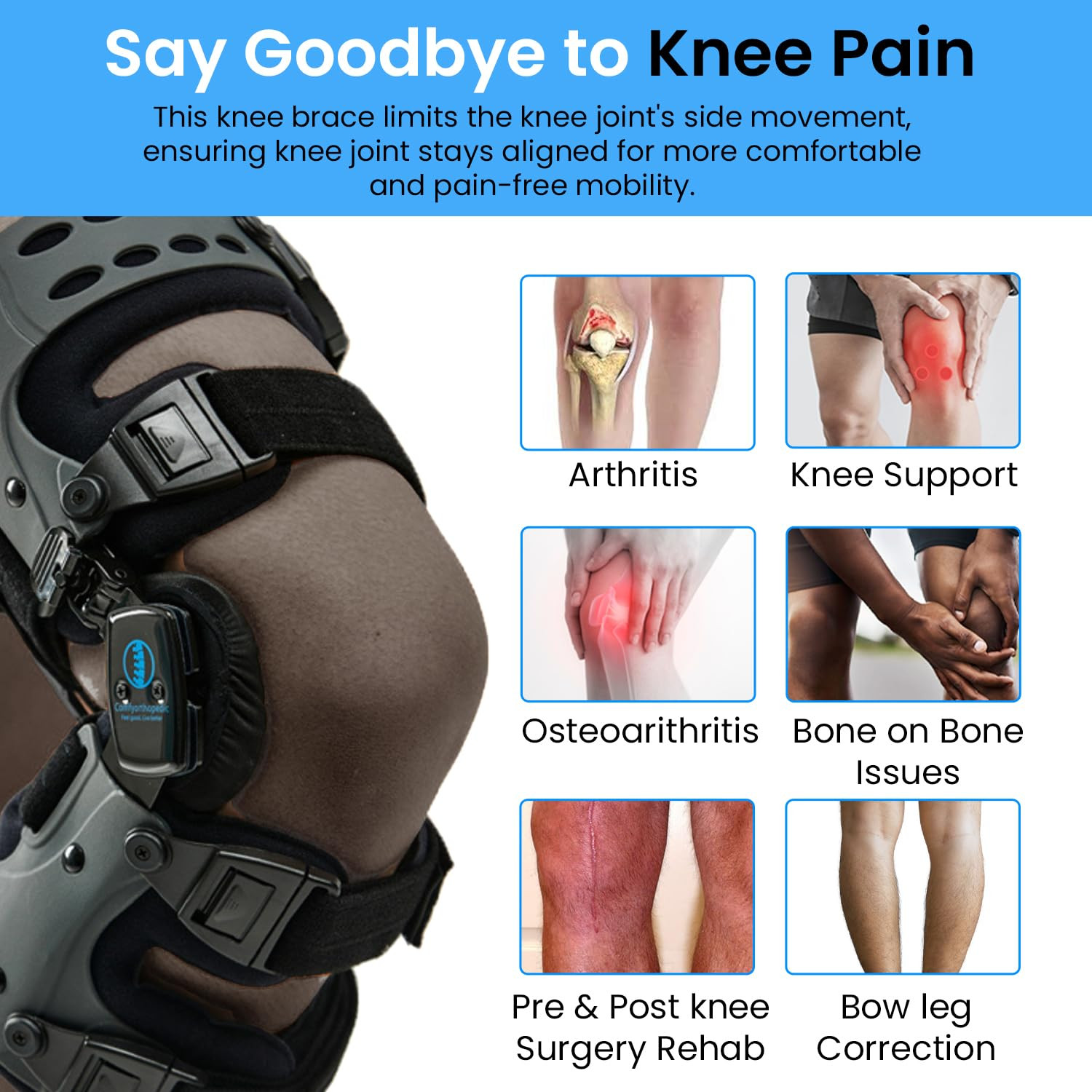 UPGRADED OA Unloader Knee Brace for Men and Women Medial Arthritis Pain & Osteoa