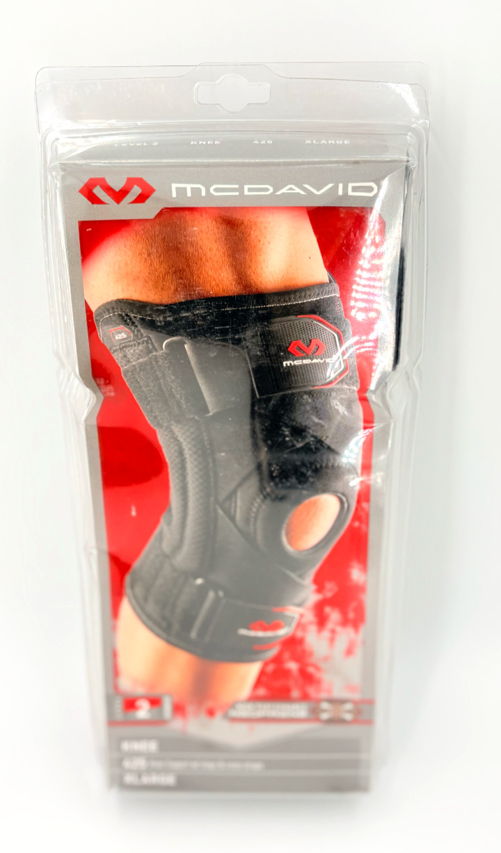 McDavid 425 Level 2 Knee Brace Support with Side Stays, Black, (Size: XL)