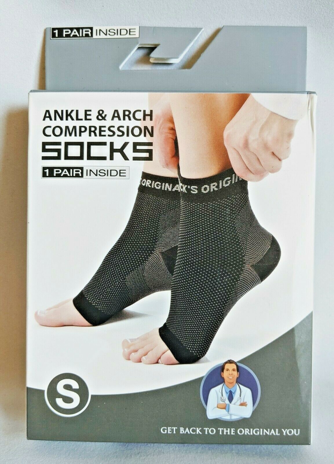 ANKLE & ARCH COMPRESSION SOCKS (3) / SIZE SMALL / UNISEX / FREE SHIPPING