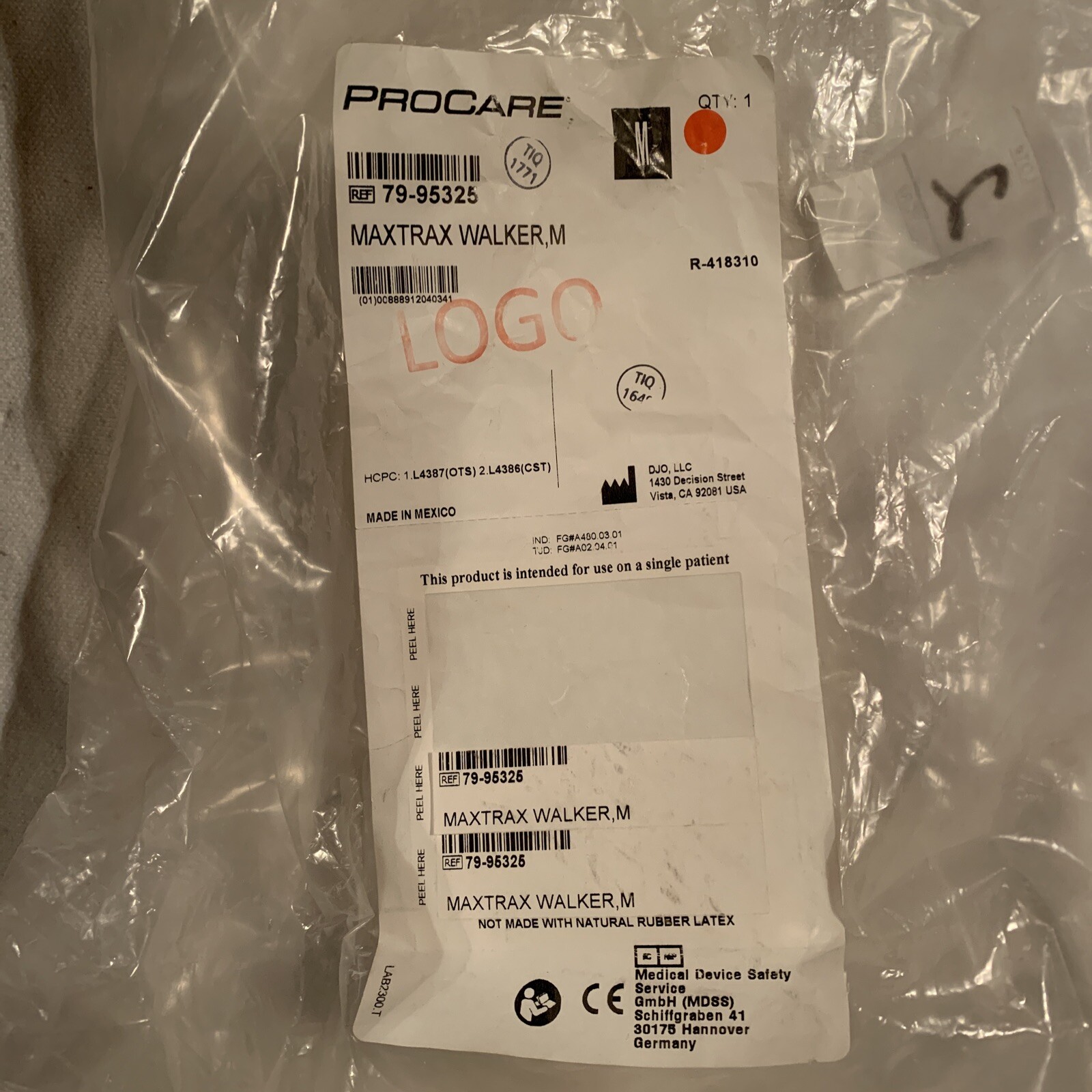 ProCare Maxtrax Walker,M 79-95325 Medium Black NEW