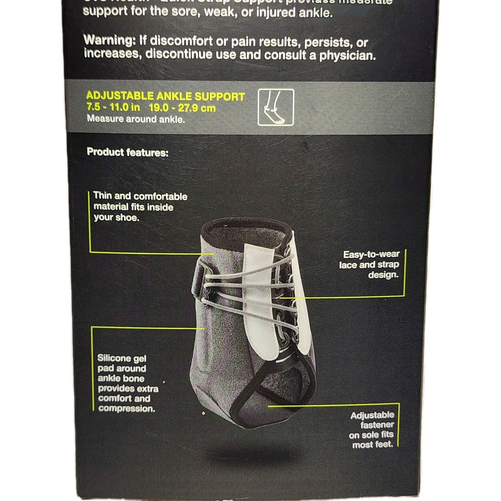 CVS Health Moderate Support Ankle Quick Strap Support One Size New