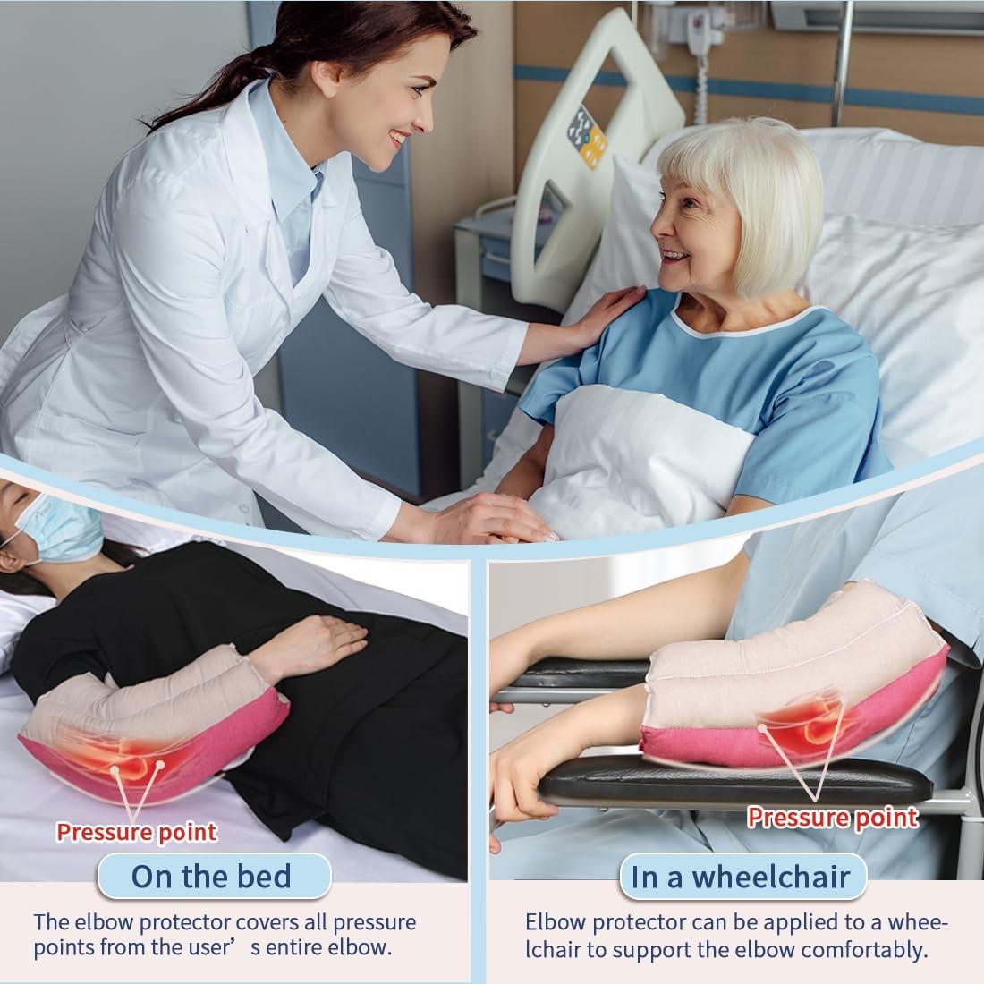 Elbow Protector Pad for Elderly Bedridden Patients Soft Fibre Large Size