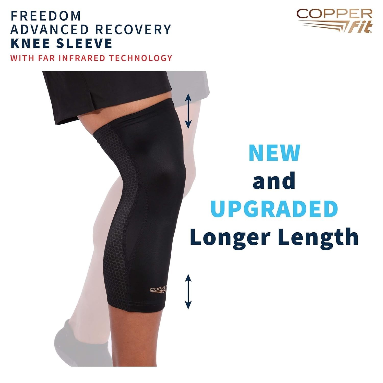 Copper Fit PRO Recovery Knee Compression Sleeve – Breathable, Second Skin Fee