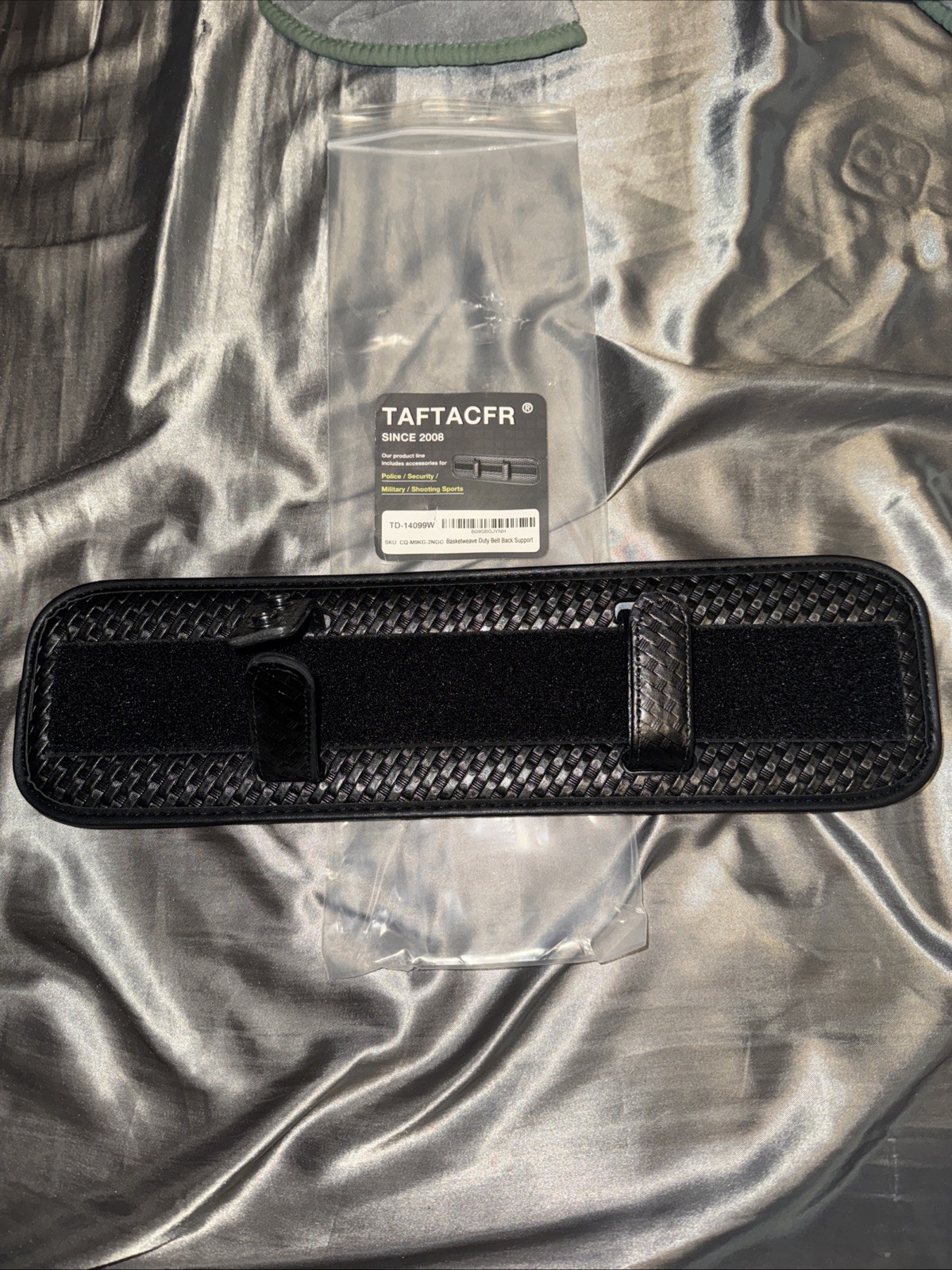 Duty Belt Back Support (Basket Weave Leather, Regular – For waist size 34″ +