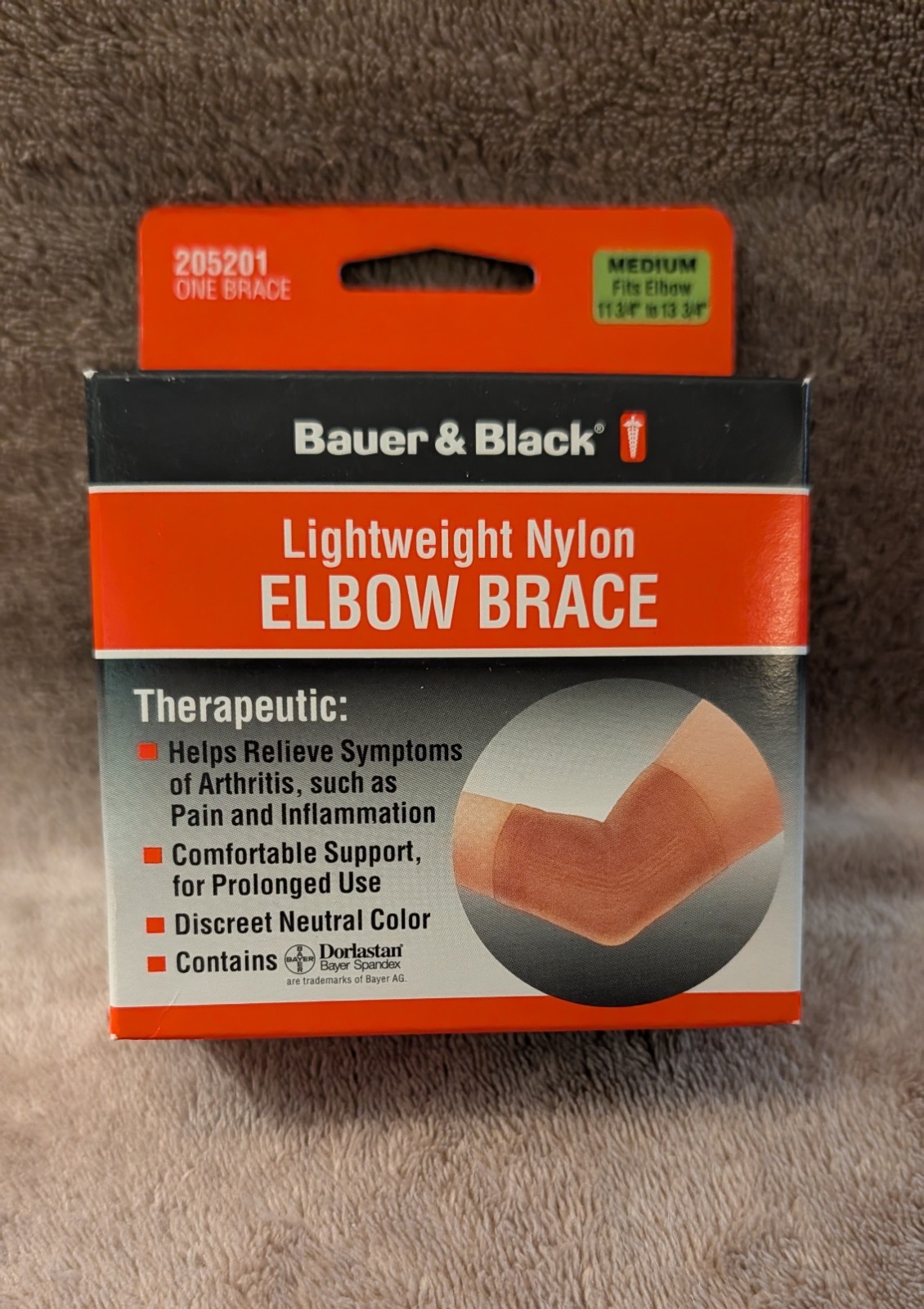 Bauer & Black Lightweight Nylon Elbow Brace Beige Medium 205201