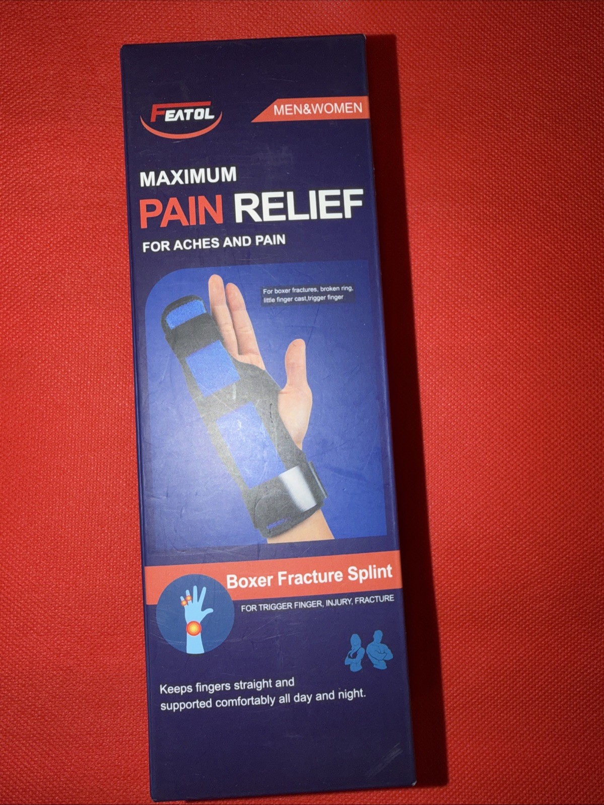 Featol Maximum Pain Relief For Aches And Pain Boxer Fracture Splint SM LEFT HAND