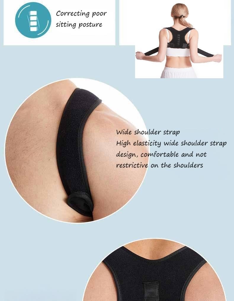 Posture Corrector Back Brace Adjustable Shoulder Support Strap Relieve Neck Back